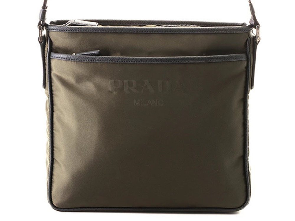 Prada Crossbody Tessuto Saffiano Bag Moss Green